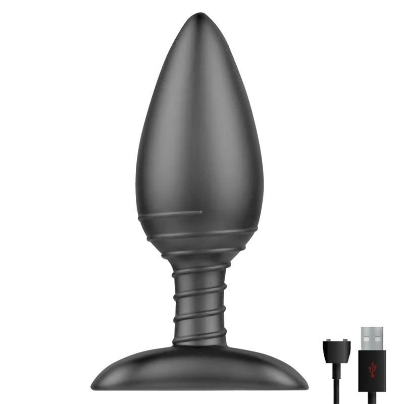 Asher Plug Anal con Control Remoto USB Magnetico Negro