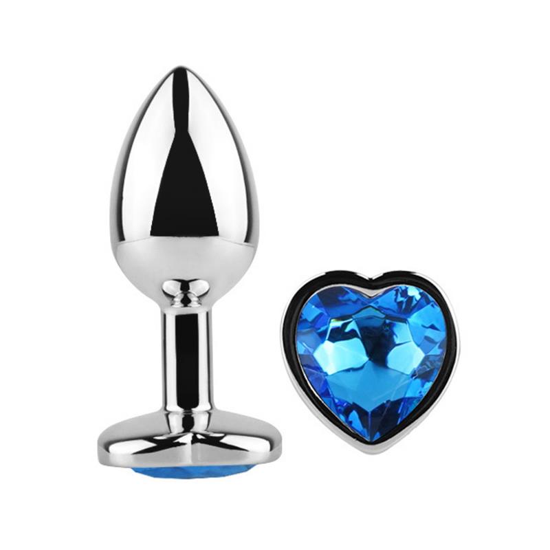 Plug Anal con Joya de Corazon Blue Sapphire Talla L