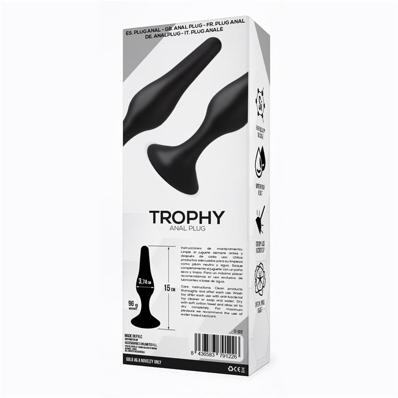 Trophy Plug Anal 15 cm Silicona Negro